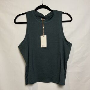 Quince Women's Sleeveless Workout Top - Dark Green